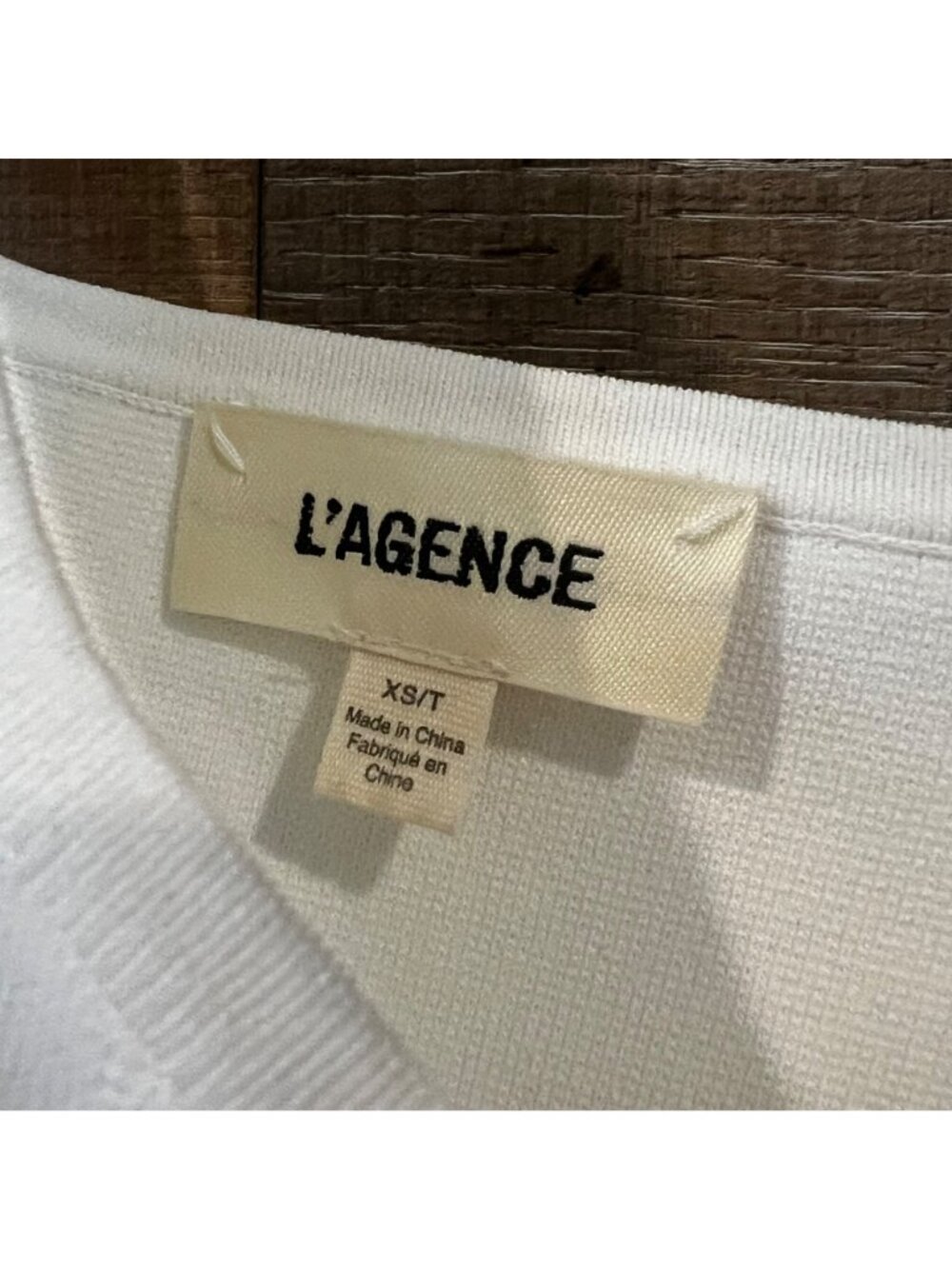 L'AGENCE Saga tank square neck ivory gold top  size XS NWOT - Picture 6 of 8
